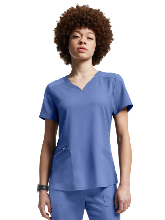 Women's Curved V-Neckline Top - WT121 - Ceil