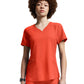 Women's Curved V-Neckline Top - WT121 - Coral Sunset