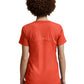 Women's Curved V-Neckline Top - WT121 - Coral Sunset