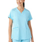 Women's Curved V-Neckline Top - WT121 - Island Blue
