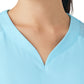 Women's Curved V-Neckline Top - WT121 - Island Blue
