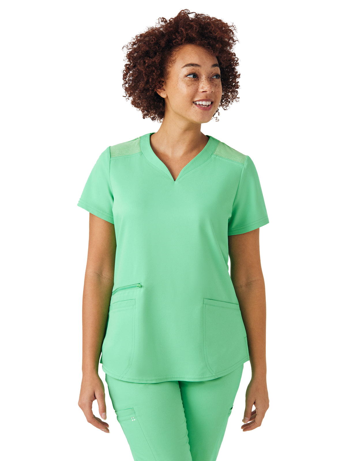Women's Curved V-Neckline Top - WT121 - Mint Julep