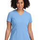 Women's 3-Pocket Princess Seams V-Neck Top - WT134 - Ceil Blue