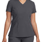 Women's 3-Pocket Princess Seams V-Neck Top - WT134 - Dark Pewter