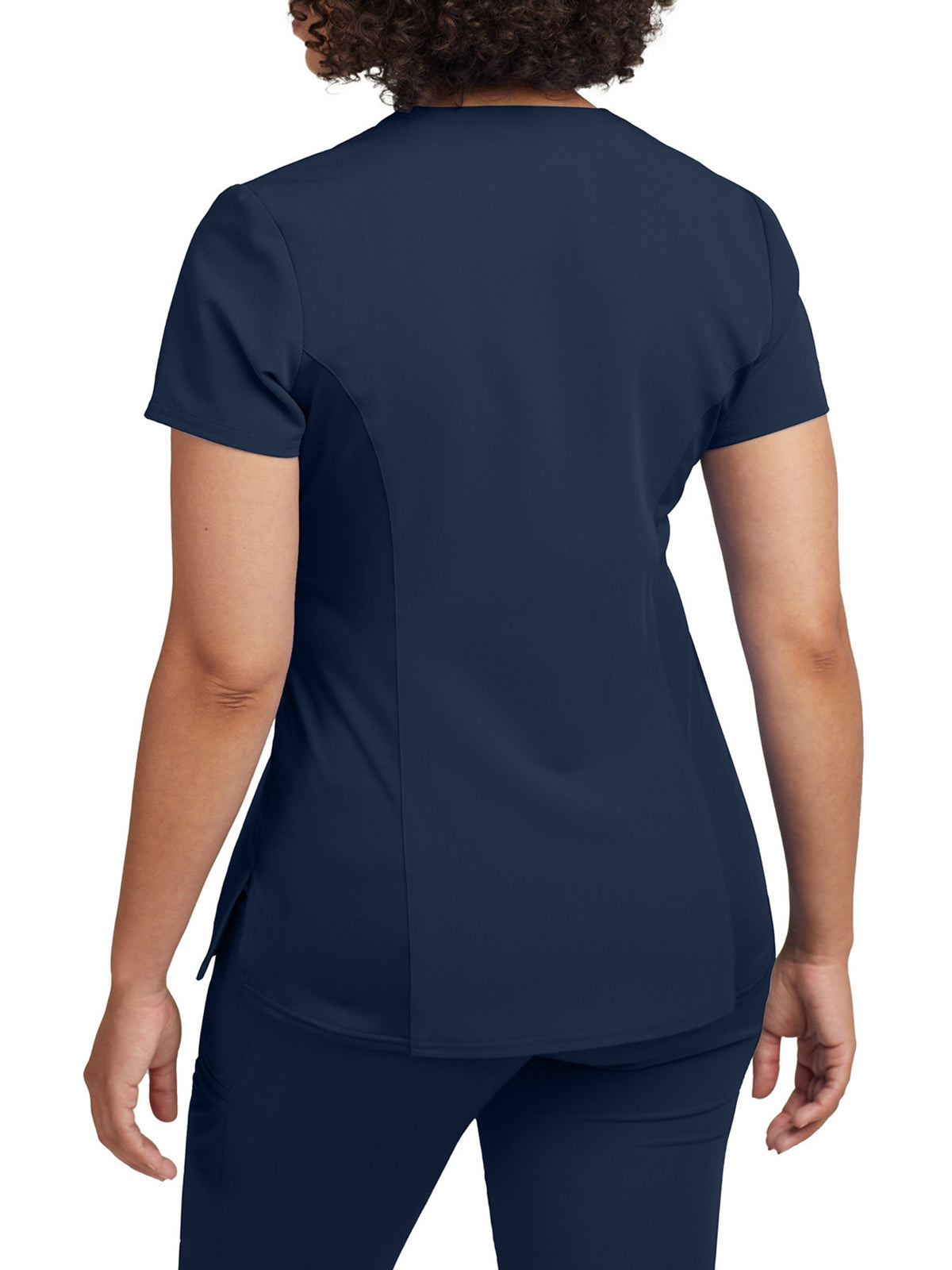 Women's 3-Pocket Princess Seams V-Neck Top - WT134 - Navy