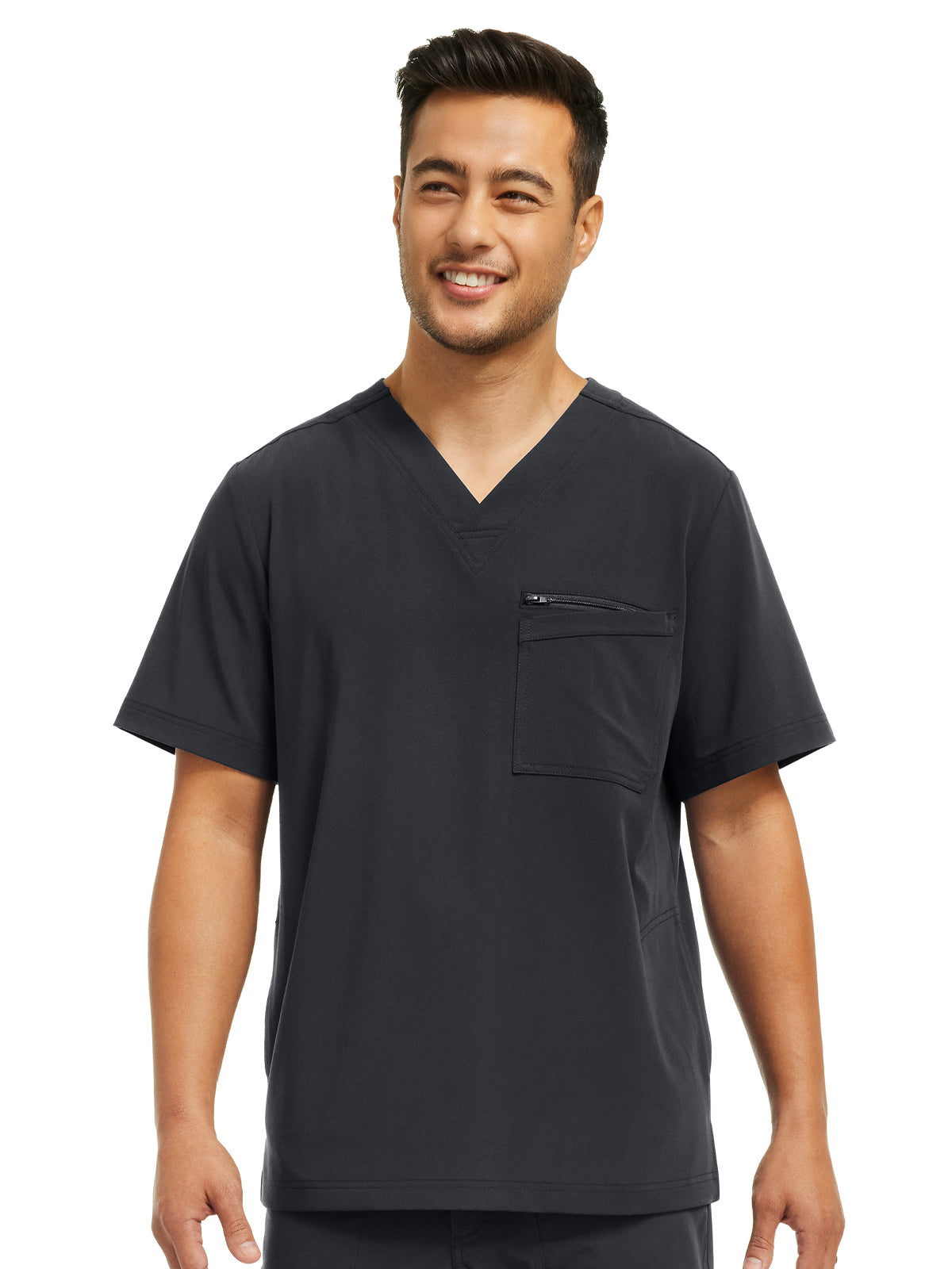 Men's 4-Pocket V-Neck Top - WT151 - Pewter