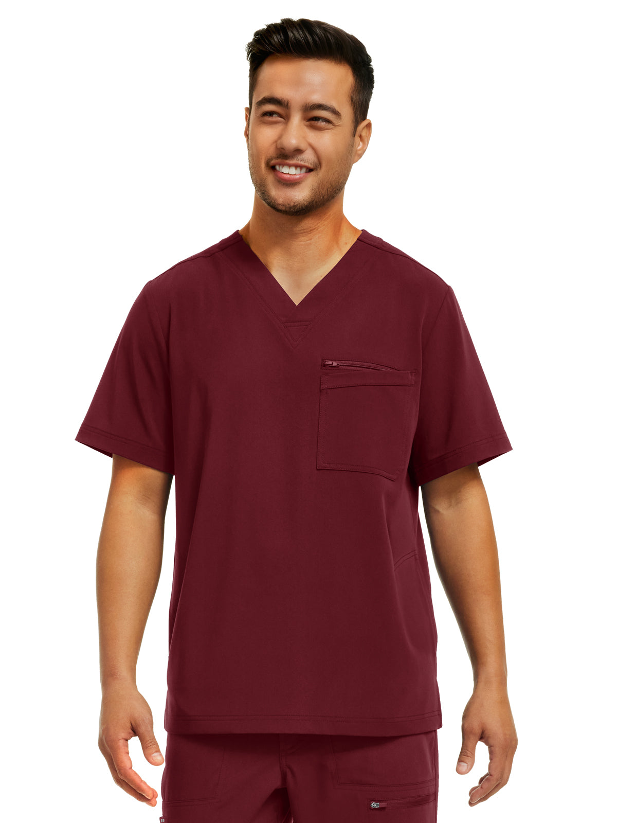 Men's 4-Pocket V-Neck Top - WT151 - Wine