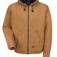 Unisex Blended Duck Zip-Front Hooded Jacket - JD20 - Brown Duck